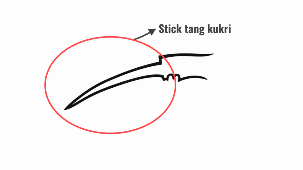 stick tang kukri knife diagram to understand the structure of khukuri tangs.